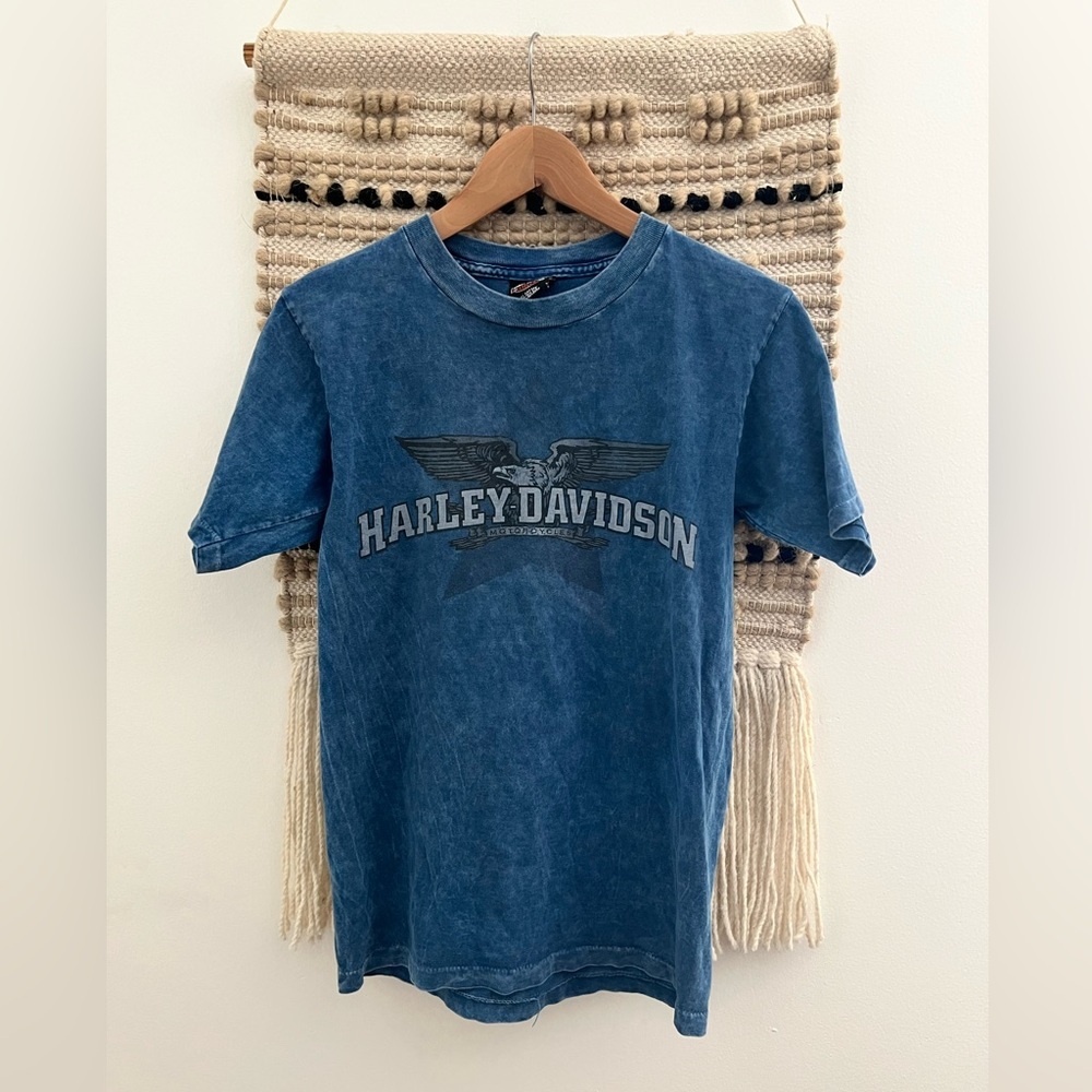 Vintage 90s Harley-Davidson Denim Blue Tee